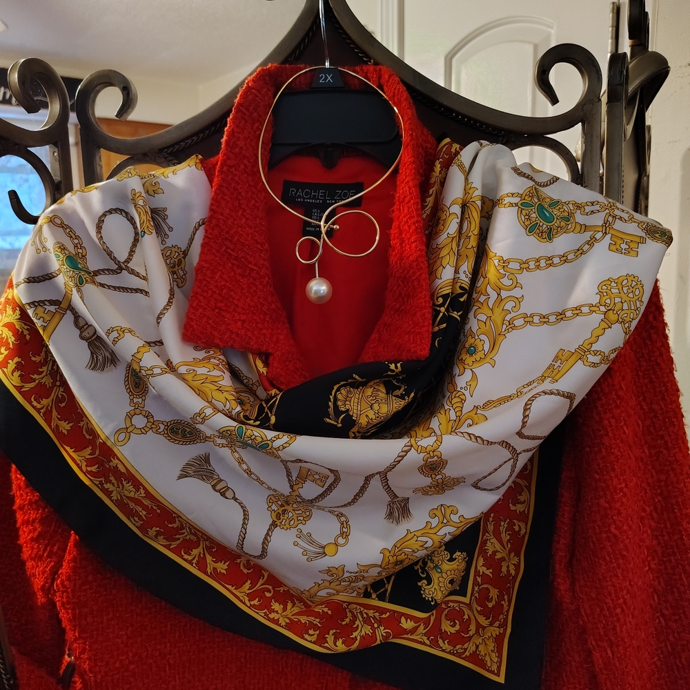 Rachel Zoe Elegant Red Tweed Blazer